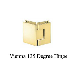 a hinge that attaches a door to a panel at 135 degrees